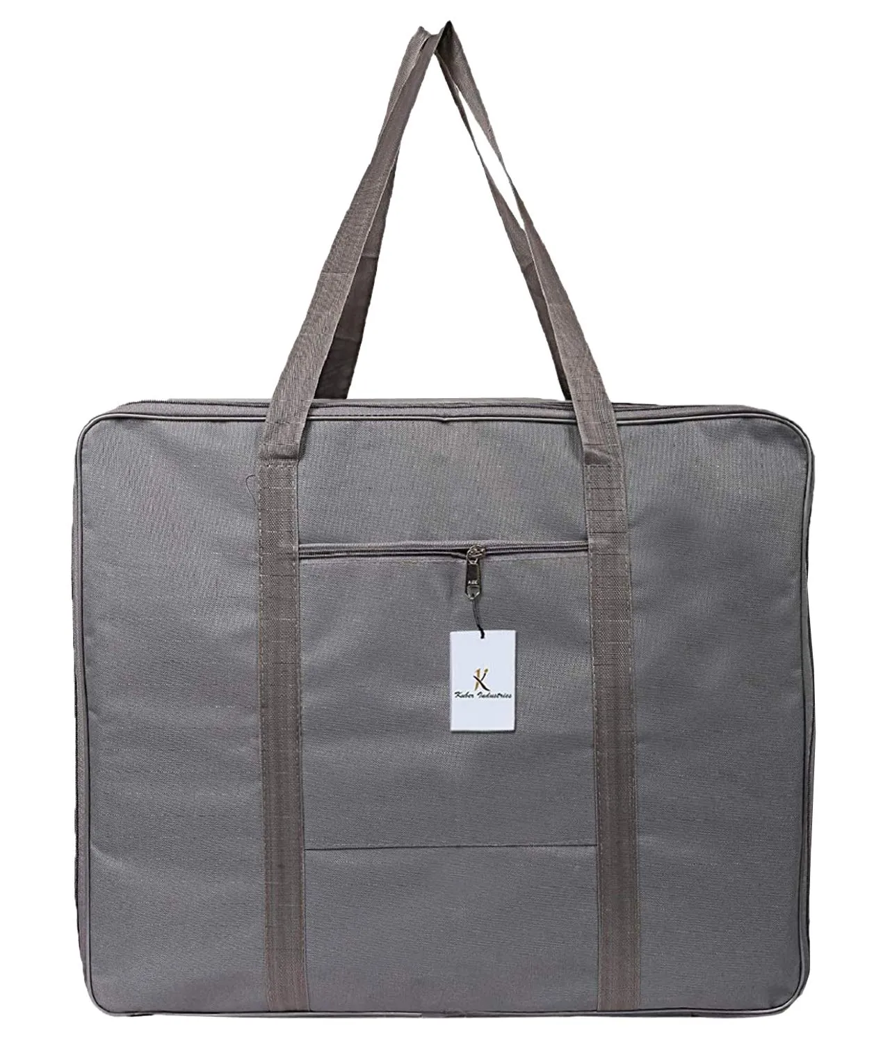 Kuber Industries Small Size Lightweight Foldable Rexine Jumbo Underbed Storage Bag with Zipper and Handle (Grey) (F_26_KUBMART016798)