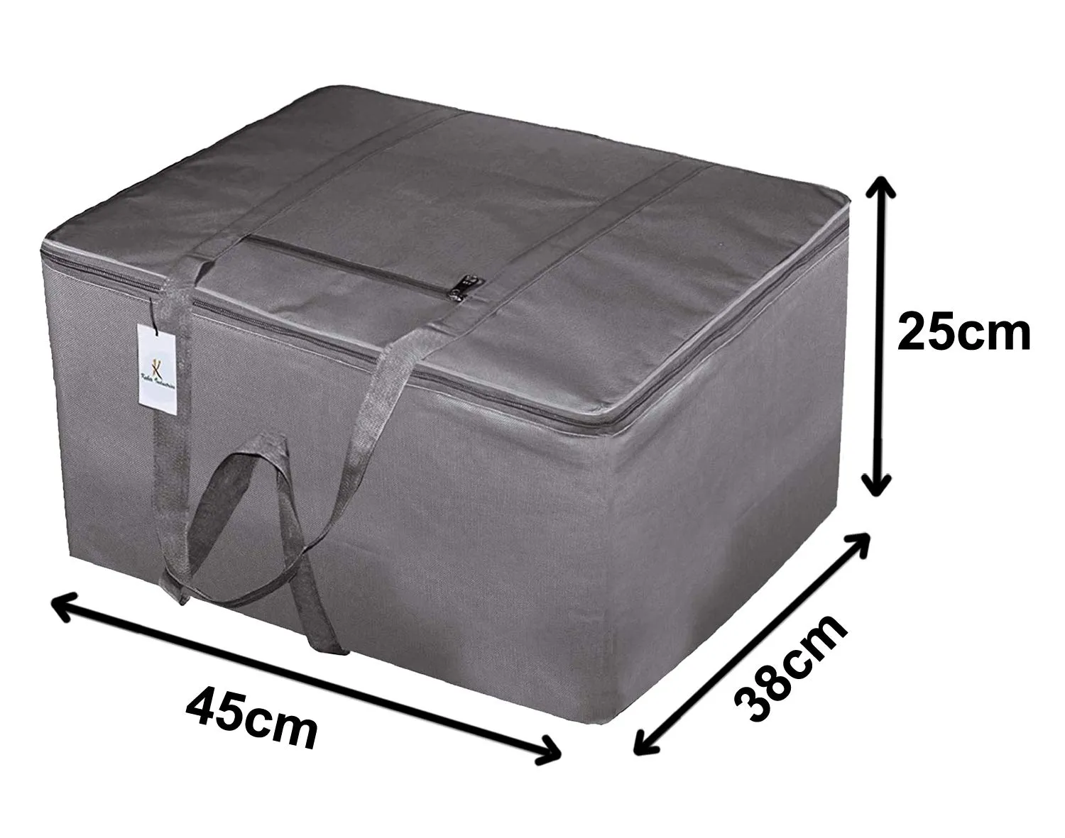 Kuber Industries Small Size Lightweight Foldable Rexine Jumbo Underbed Storage Bag with Zipper and Handle (Grey) (F_26_KUBMART016798)
