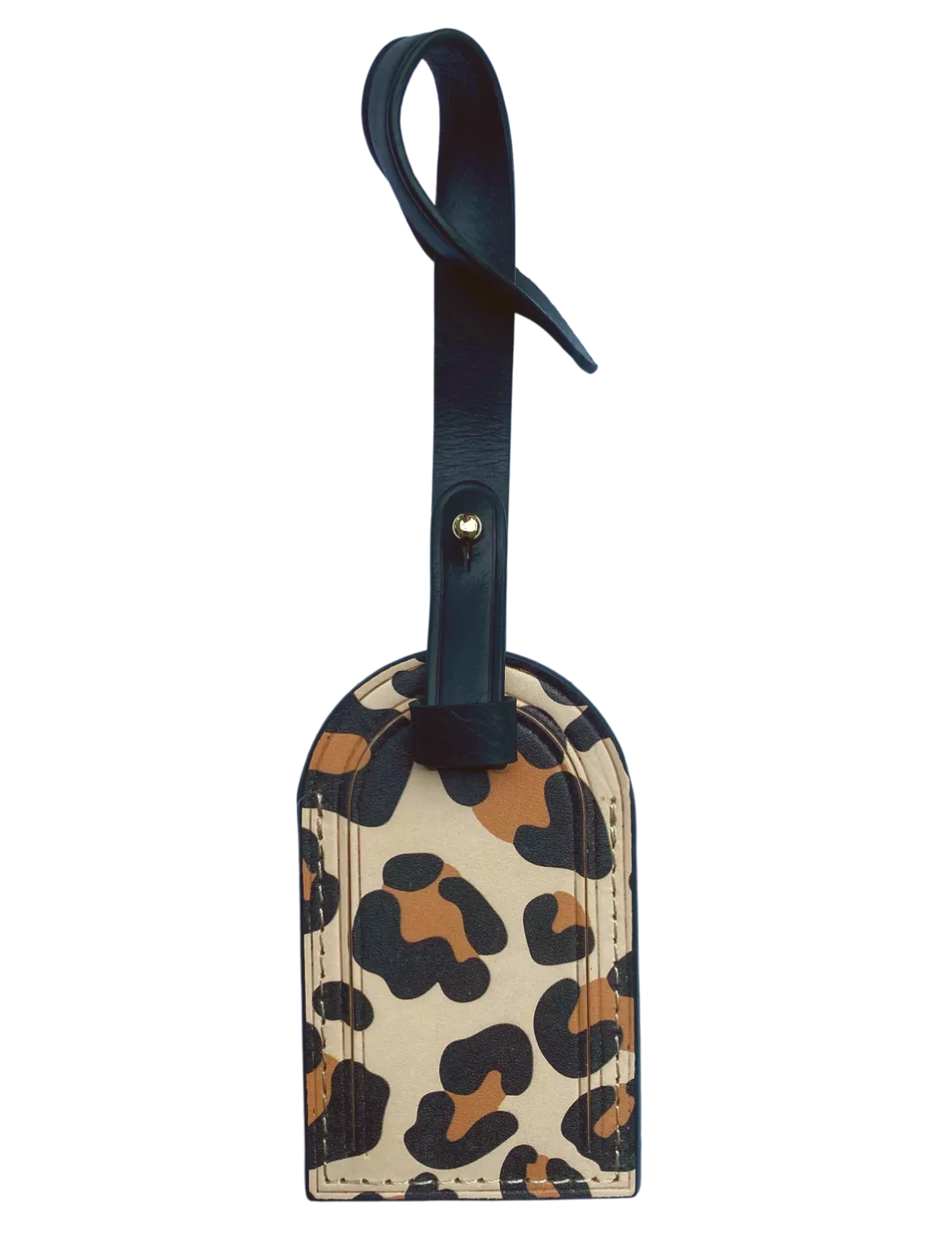 Leopard Print Leather Luggage Tag