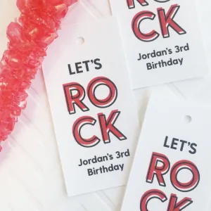 Lets Rock! Rock Candy Tags, Rock Climbing Party Favor Tags