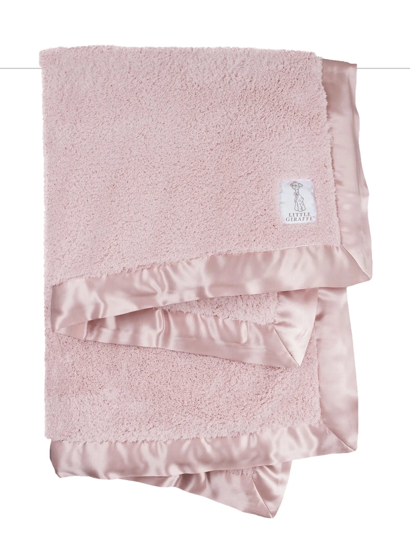 Little Giraffe Dusty Pink  & Light Blue Chenille Blanket