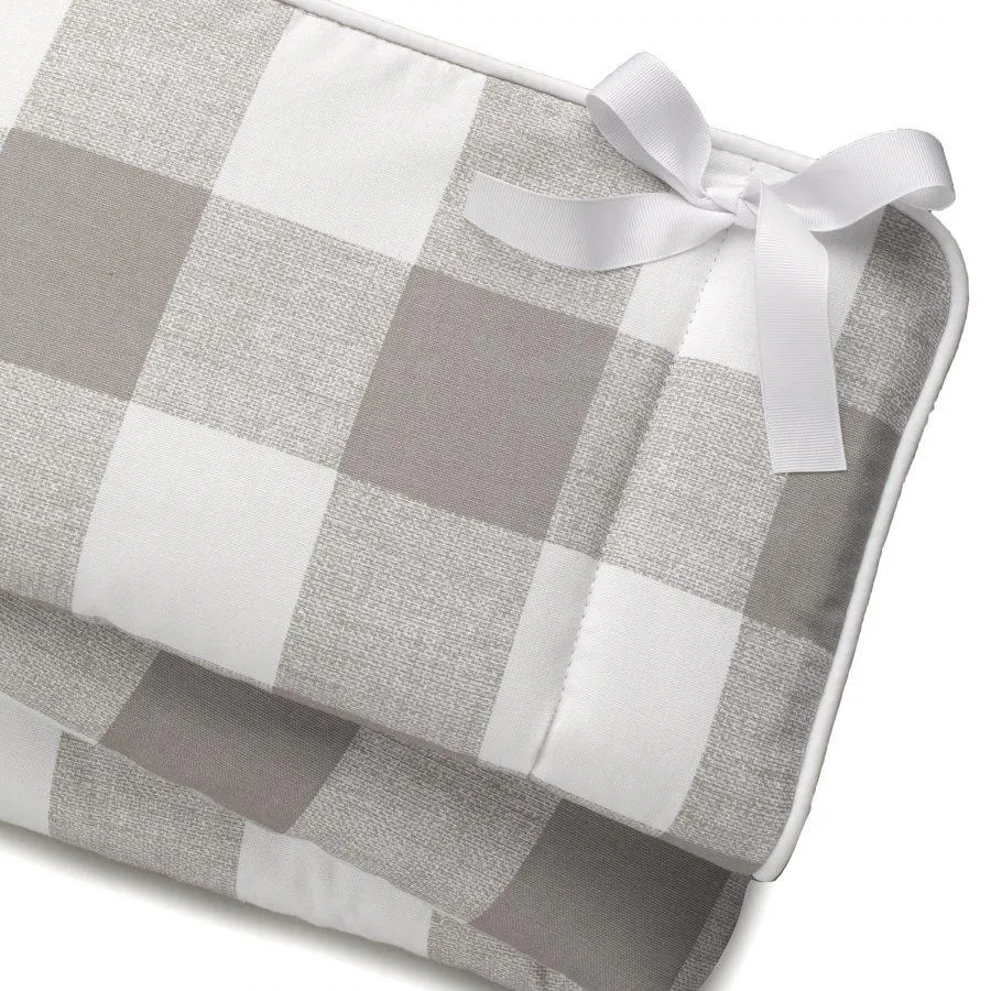 Liz & Roo Buffalo Check (Taupe) Crib Rail Cover