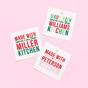 Made with Love in the Kitchen Personalized Tags or Stickers