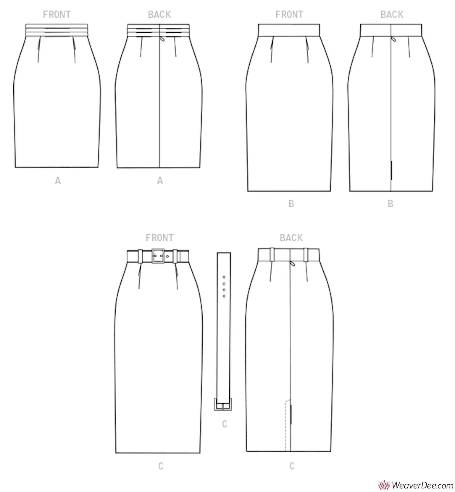 McCall's Pattern M8004 Misses' Skirt & Belt
