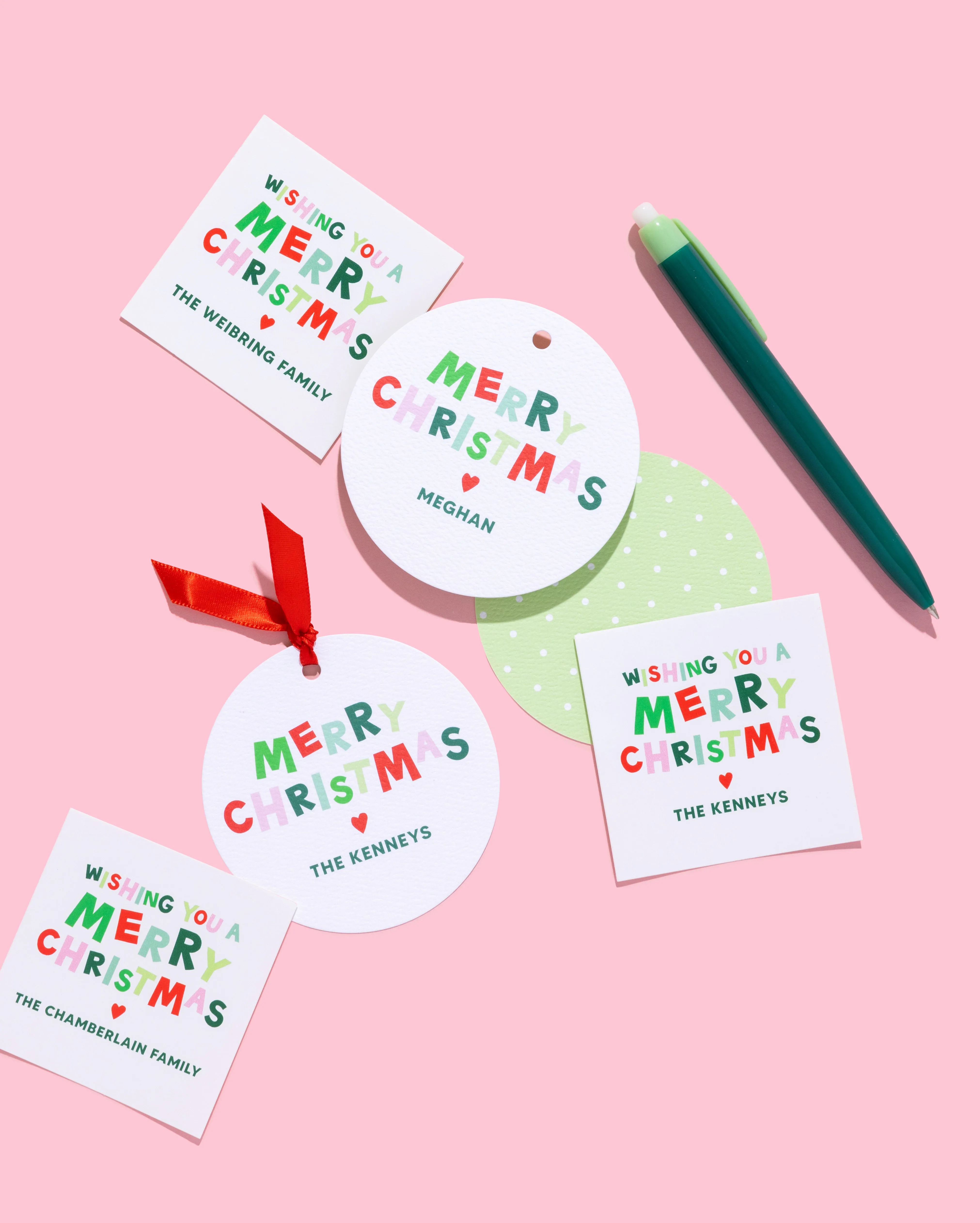 Merry Christmas Personalized Gift Tag & Sticker