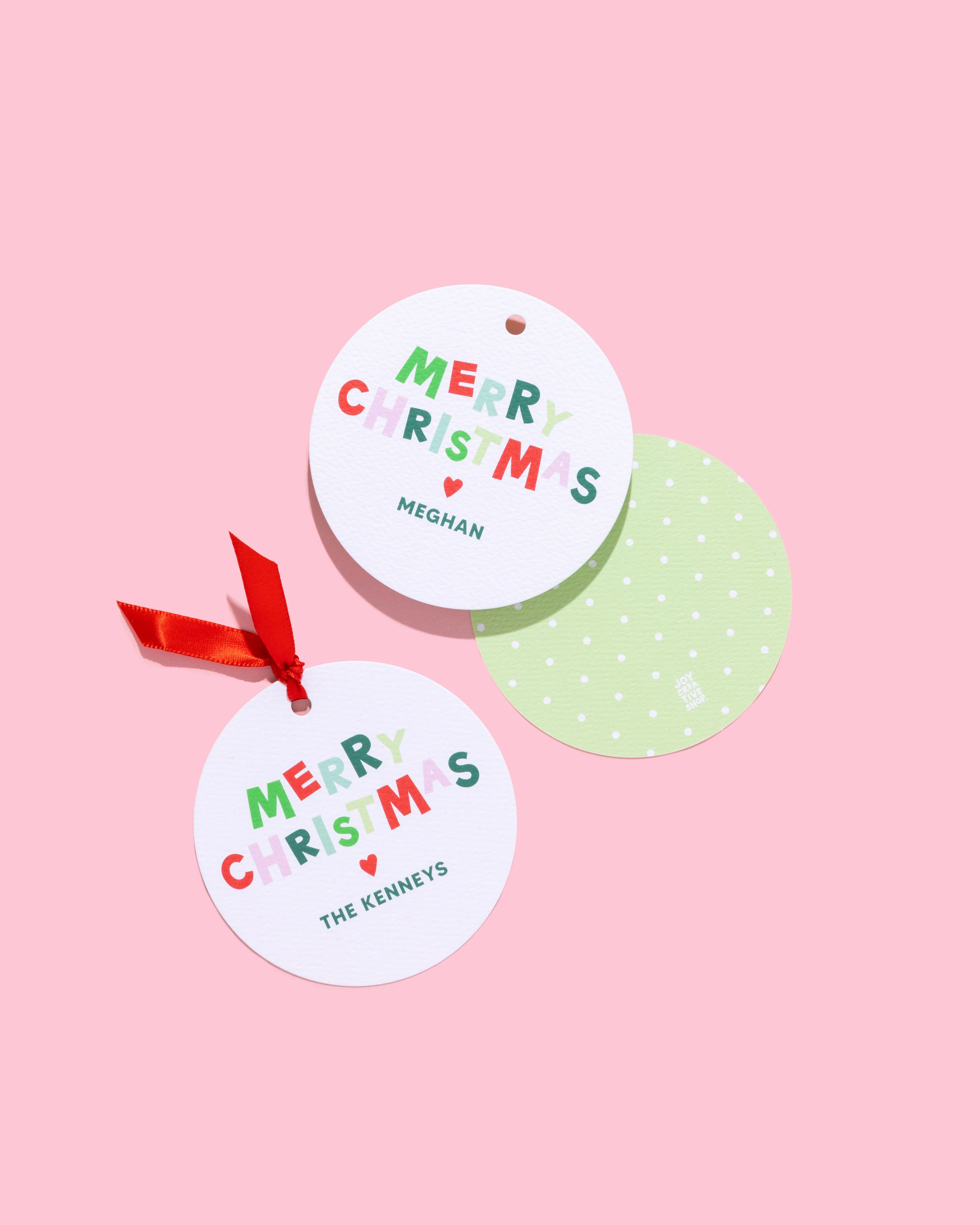 Merry Christmas Personalized Gift Tag & Sticker
