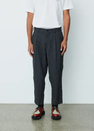Metal Twill Pin Stripe Garment Washed Pants