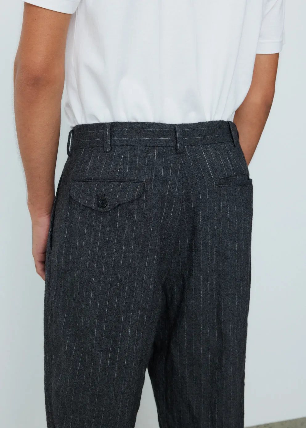 Metal Twill Pin Stripe Garment Washed Pants
