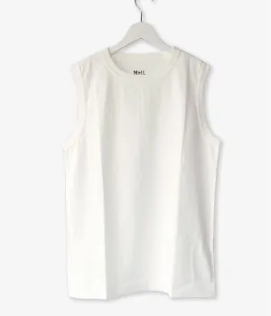 MHL./GARMENT DYE BASIC JERSEY TANK (WHITE)