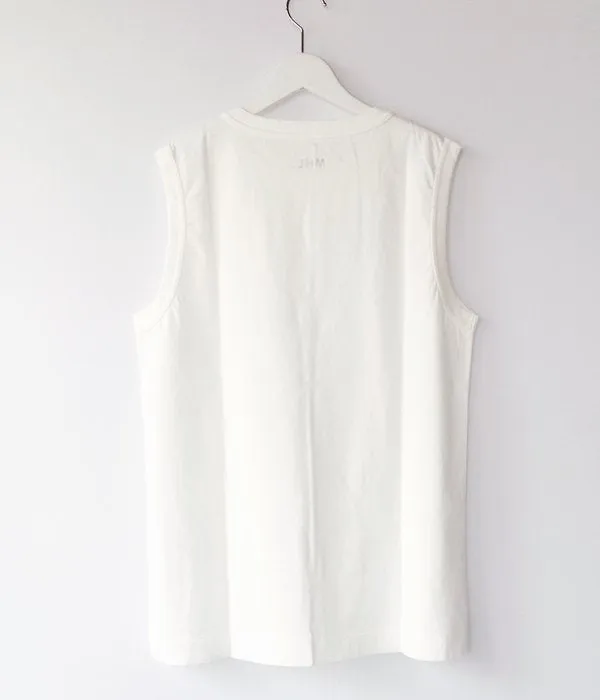 MHL./GARMENT DYE BASIC JERSEY TANK (WHITE)