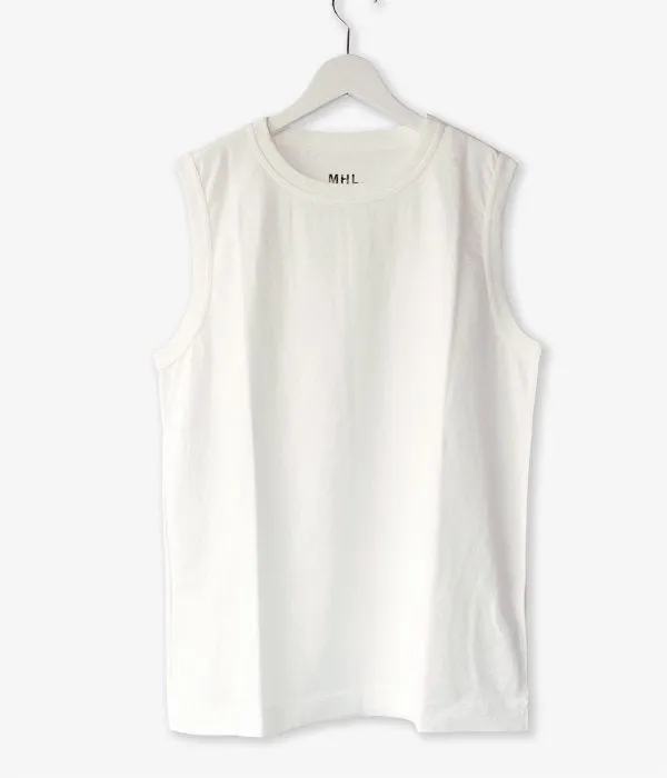MHL./GARMENT DYE BASIC JERSEY TANK (WHITE)
