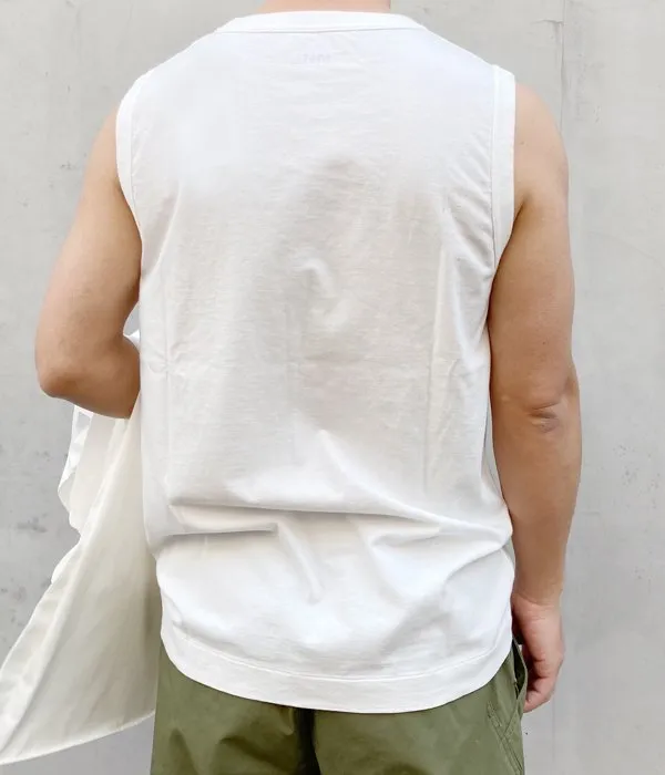 MHL./GARMENT DYE BASIC JERSEY TANK (WHITE)