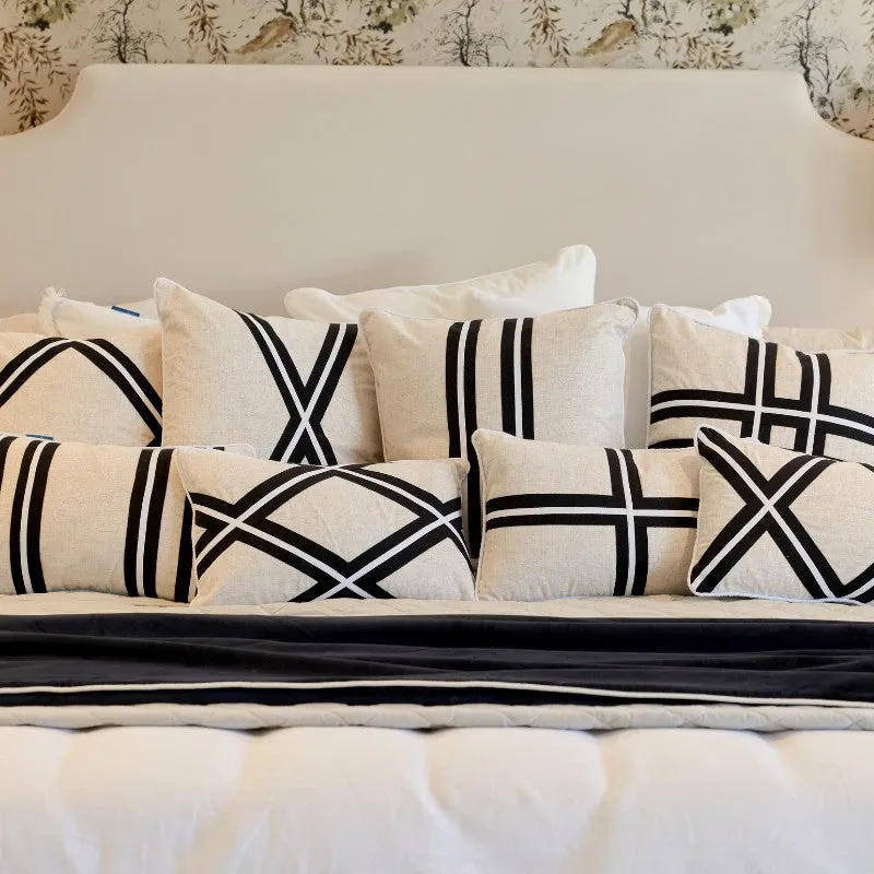 Mirage Haven Leo Stripes Black and Silver 30x50cm Cushion Cover