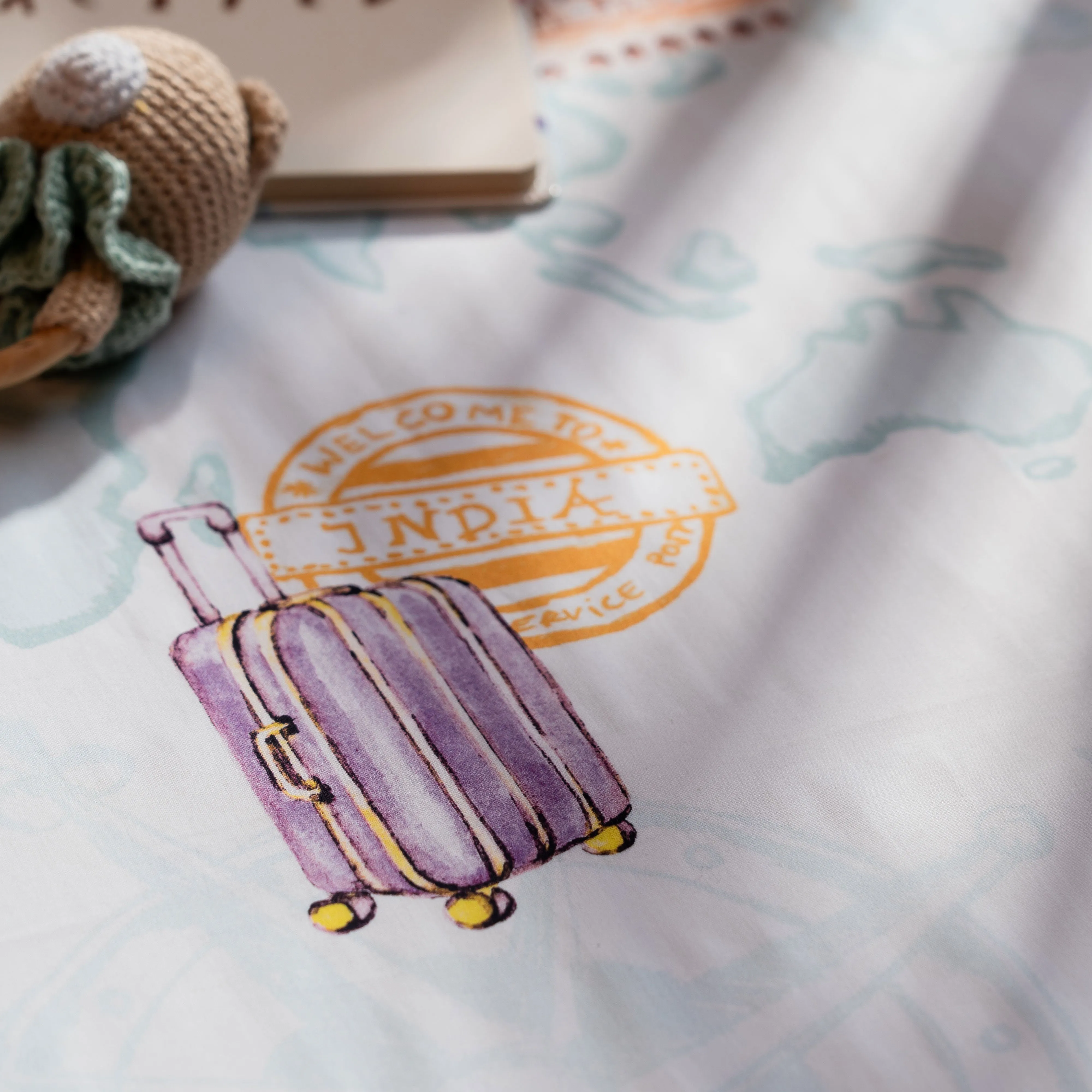 Passport To Dreamland  Bed Sheet (Single/Double/King/Fitted/Crib)