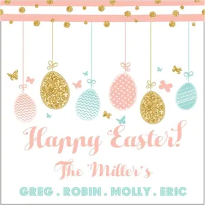 Peach And Mint Easter Stickers Or Favor Tags