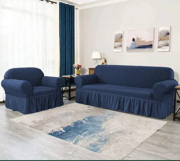 Persian Style Bubble  Sofa Cover - Blue