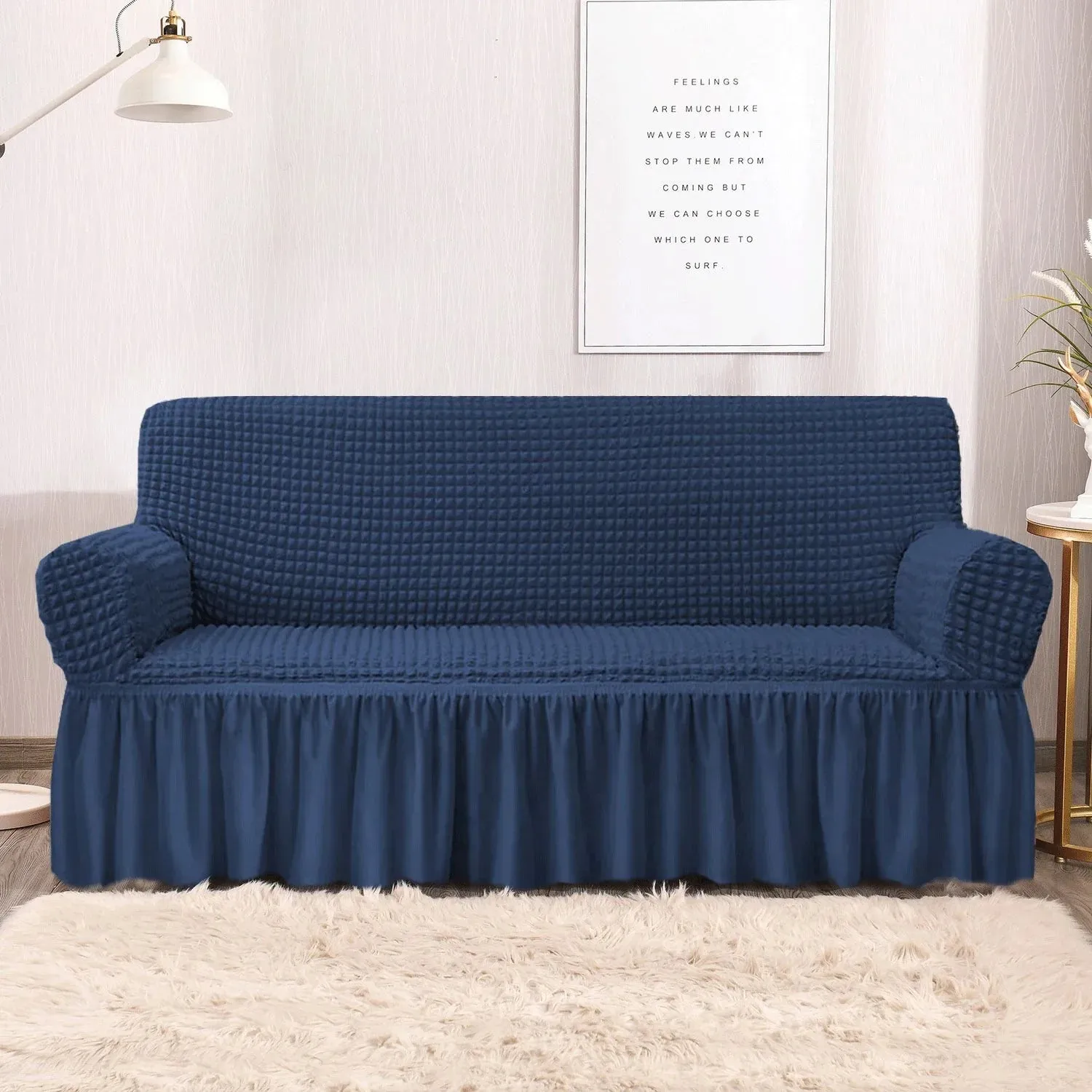 Persian Style Bubble  Sofa Cover - Blue