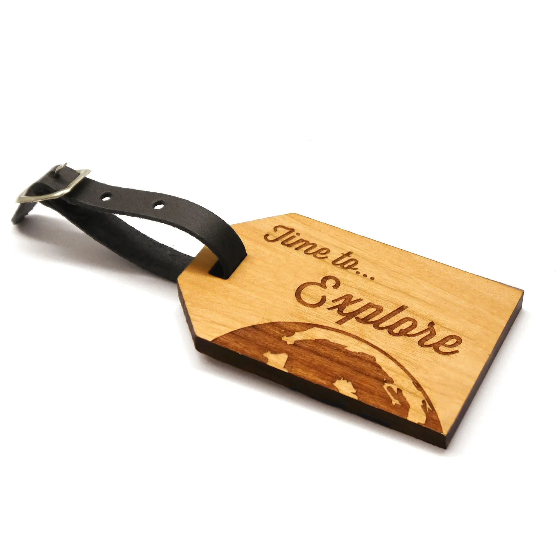 Personalised Wooden 'Explore' Luggage Tag