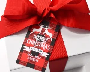 Personalized Buffalo Plaid Christmas Gift Tags