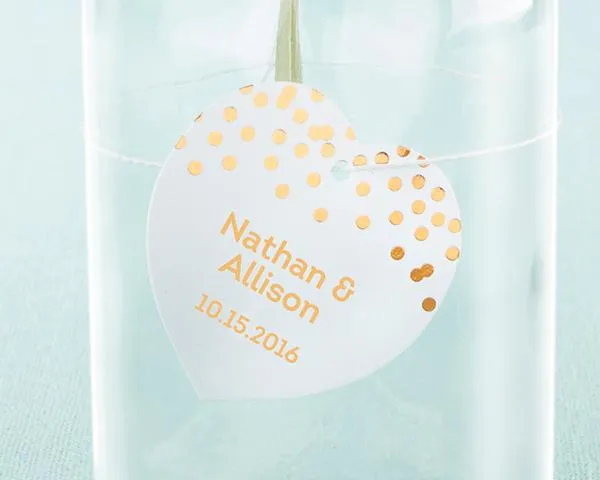 Personalized Heart Foil Tag - Copper (Set of 36)