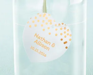 Personalized Heart Foil Tag - Copper (Set of 36)