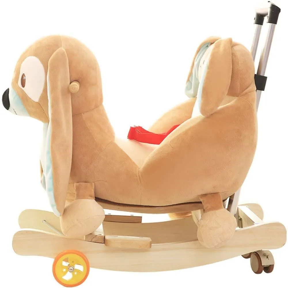 Plush Dog 2 in 1 Rocker with Wheels & Handle