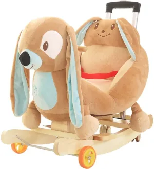 Plush Dog 2 in 1 Rocker with Wheels & Handle