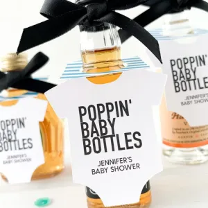 Poppin Baby Bottles Baby Shower Favor Tags