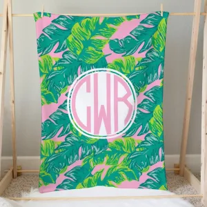 Preppy Summer Monogrammed Minky Blanket