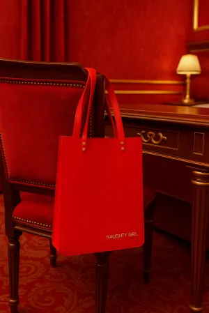 Red Leather Tote Bag
