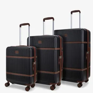 Rock Chelsea 3 Piece Hardsided Luggage - Black