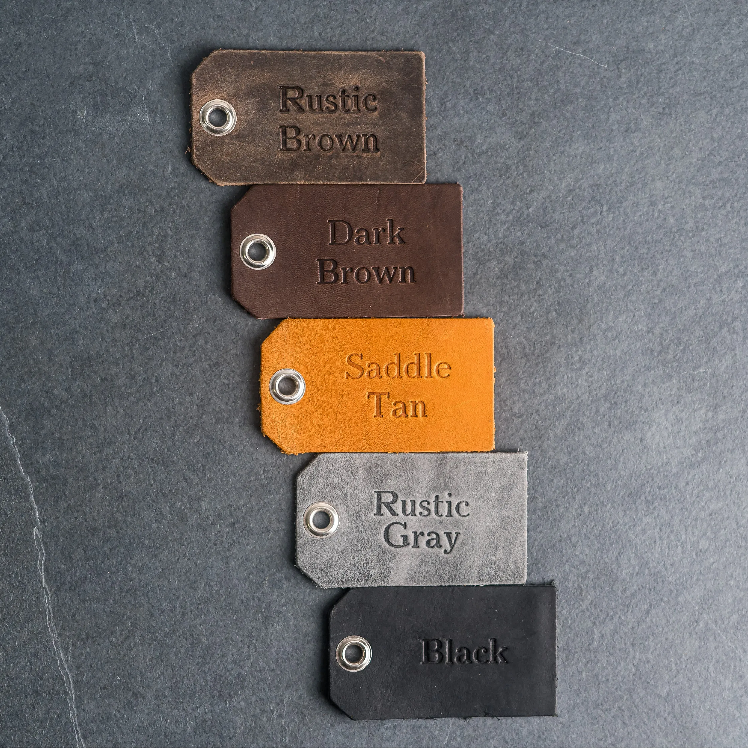 Set of Bride and Groom Stamped Leather Luggage Tags