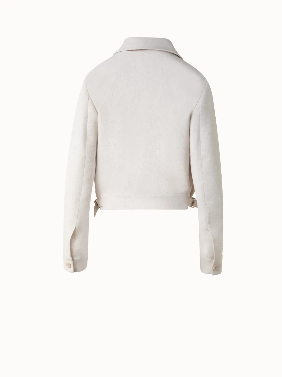 Short Blouson Jacket in Linen Double-Face