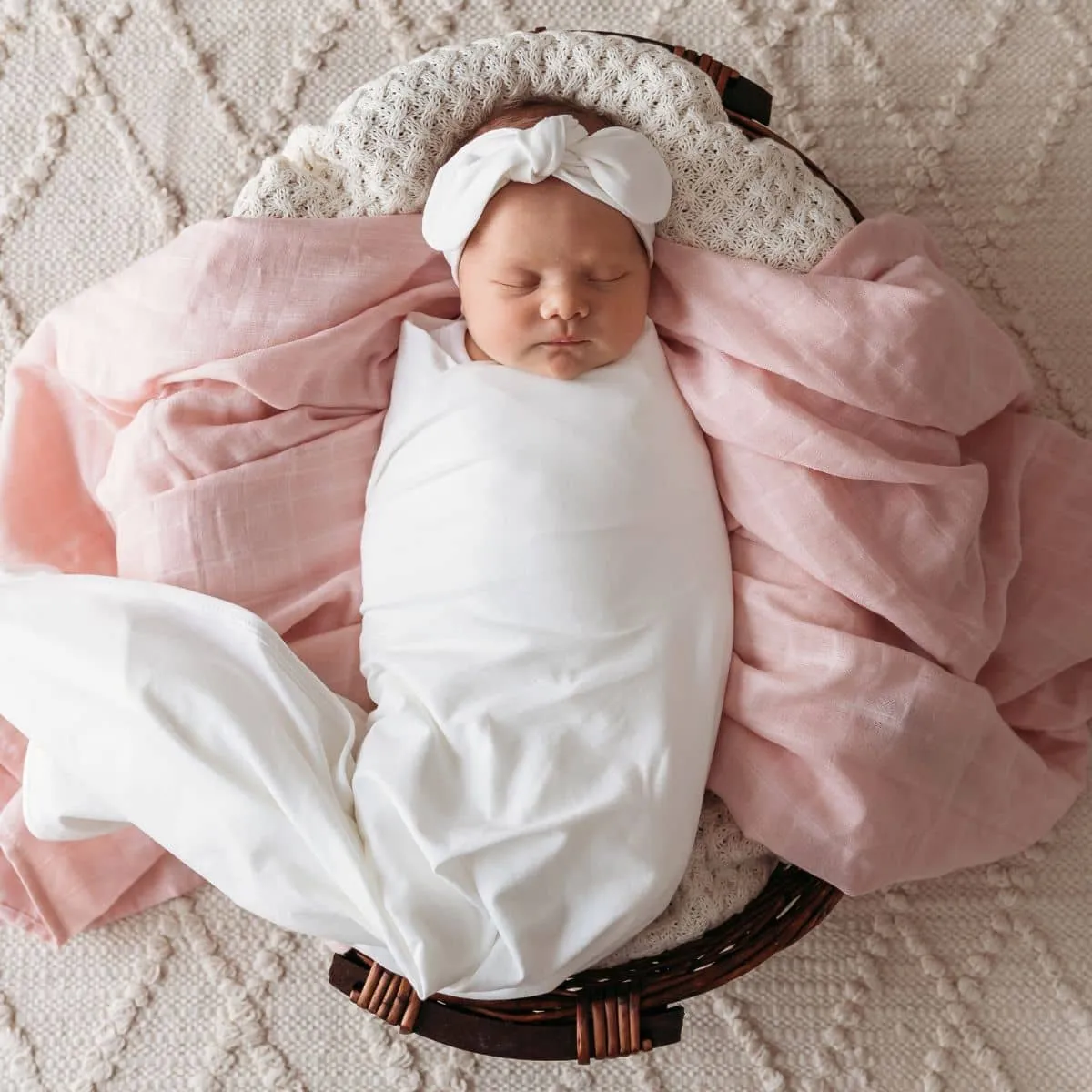Snuggle Hunny Jersey Wrap with Matching Headwear - Milk Organic