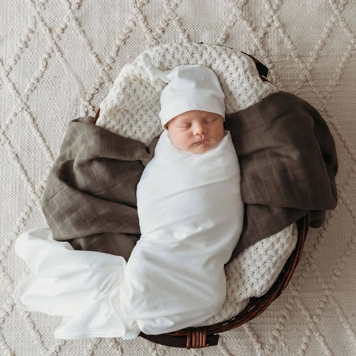 Snuggle Hunny Jersey Wrap with Matching Headwear - Milk Organic