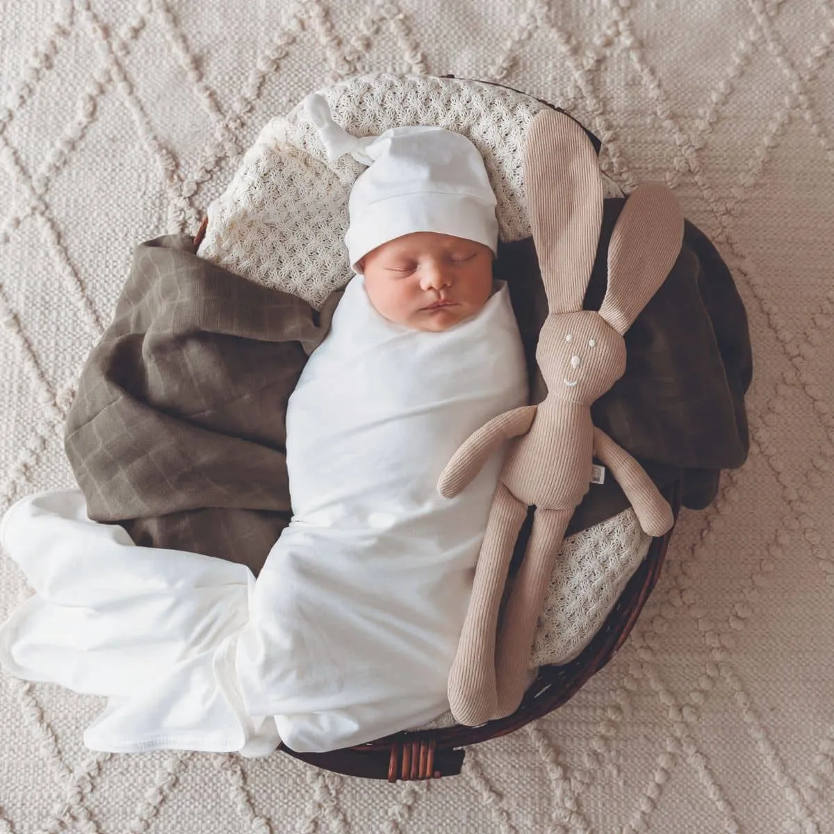 Snuggle Hunny Jersey Wrap with Matching Headwear - Milk Organic