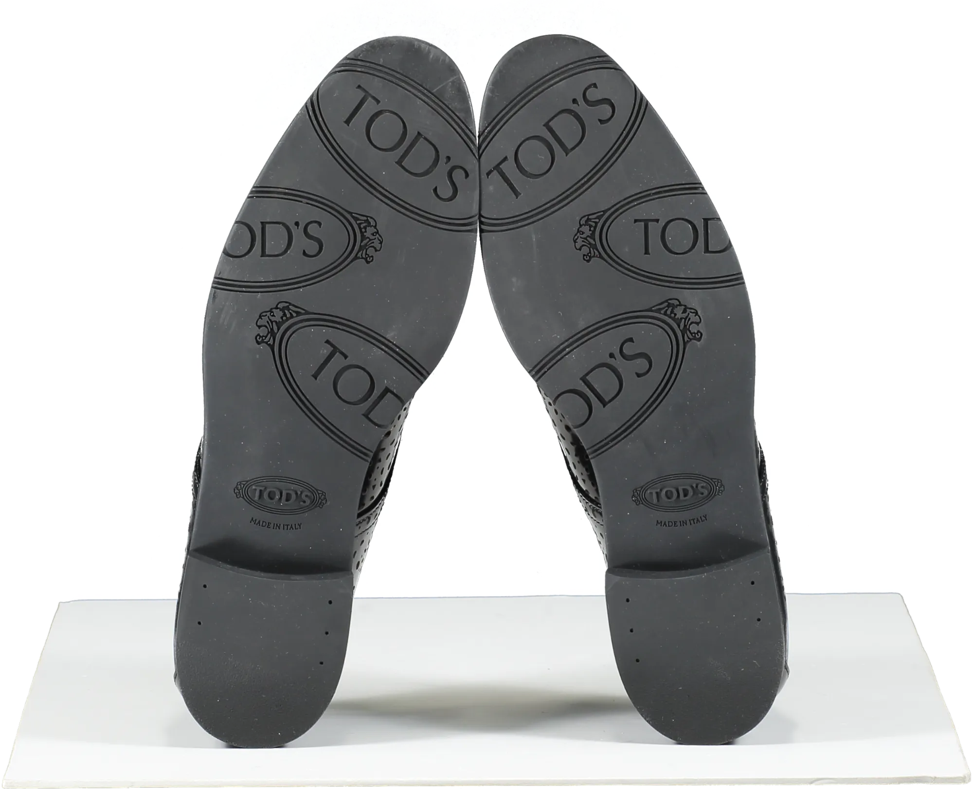 Tod's Black Lace Up Monogrammed Shoes UK 6 EU 39 
