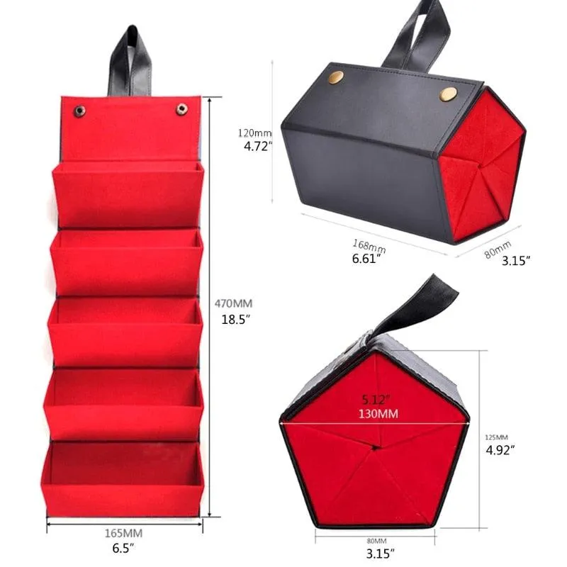 Travel 1 Pc 5 Slots Foldable Leather Eyewear Holder