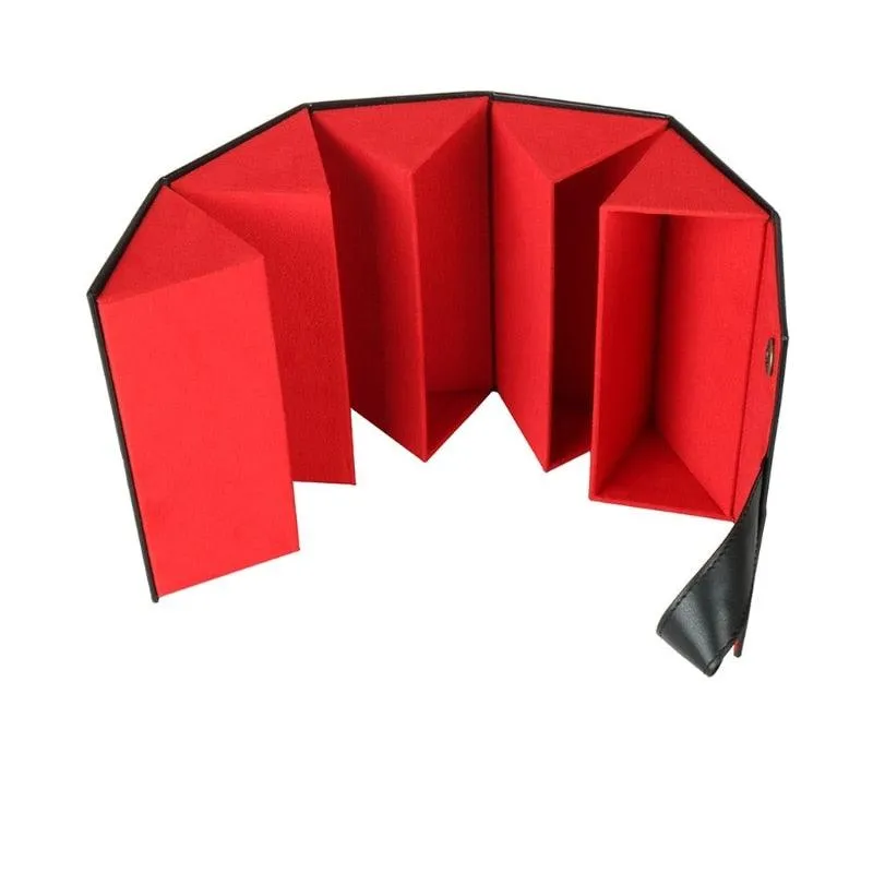 Travel 1 Pc 5 Slots Foldable Leather Eyewear Holder