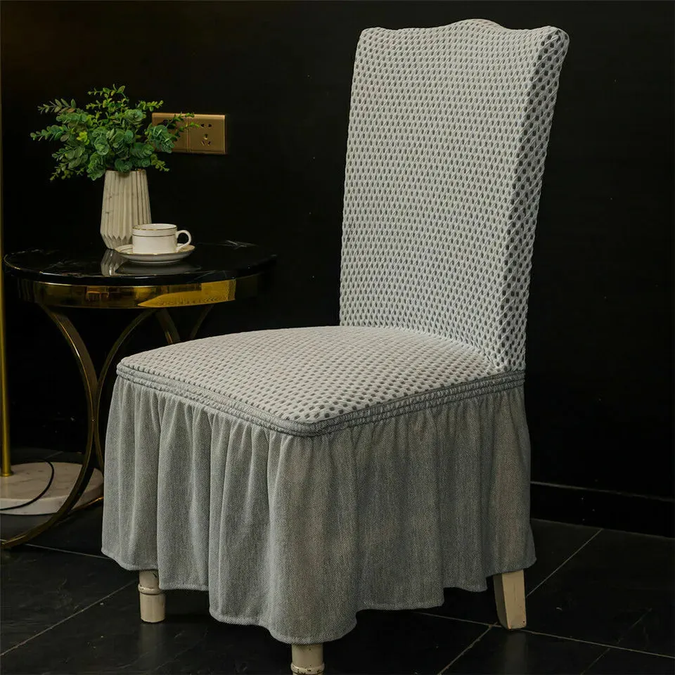 Turkish Style Dining Chairs Covers  -  Silver Grey